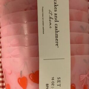 Cupcakes and Cashmere Pink Bow Cherry Reusable Cups Set of 12